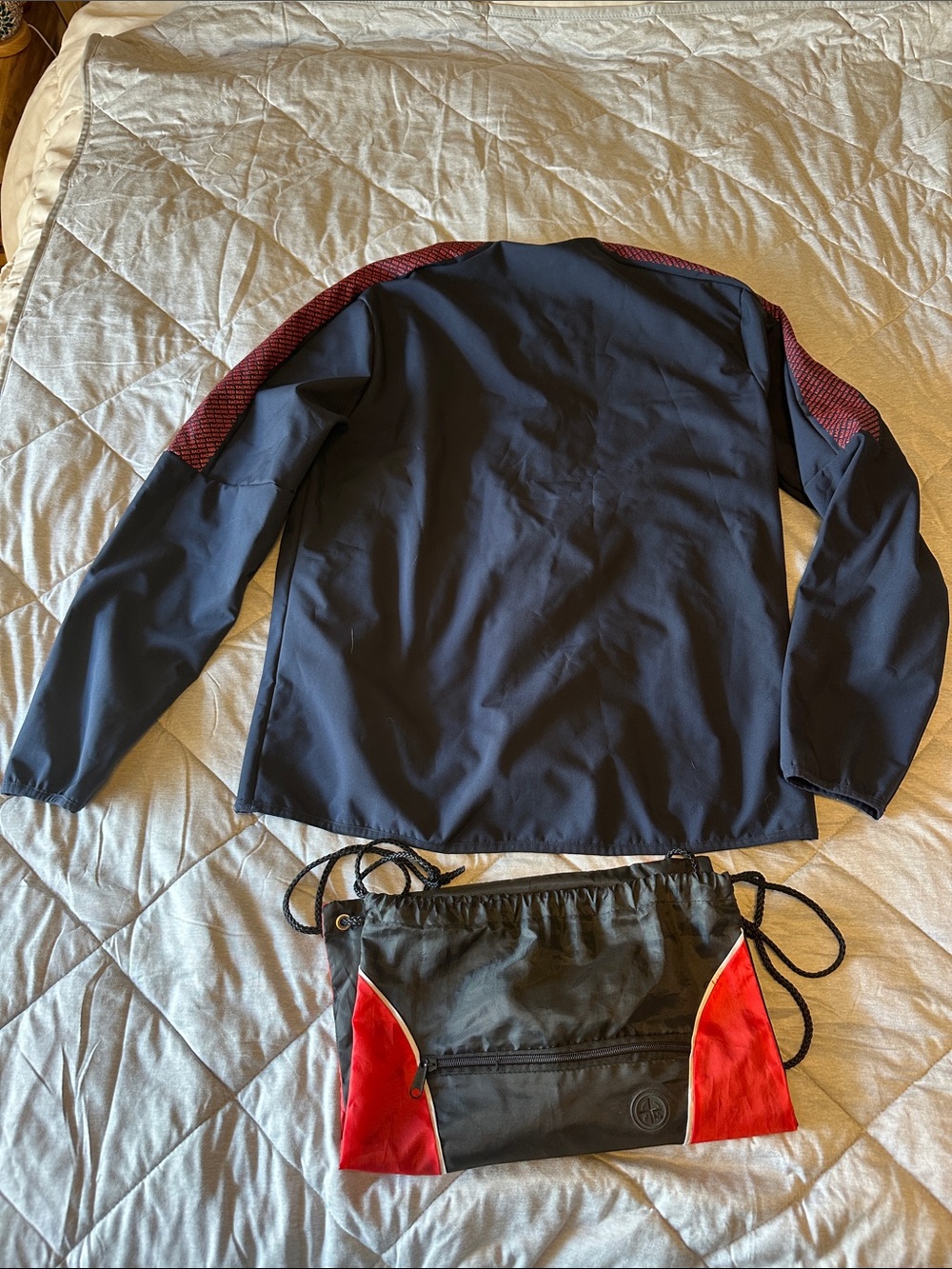 Men's Navy Performance Track Jacket - Picture 4 of 6